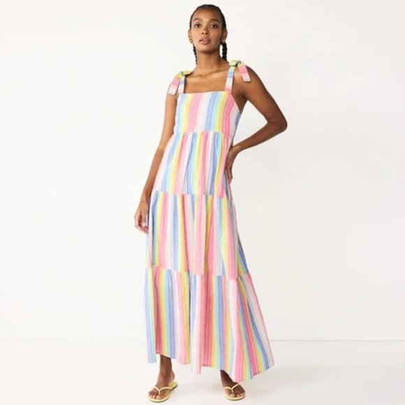 Draper James Dresses & Skirts - Draper James RSVP Tiered Rainbow Dress Size M
